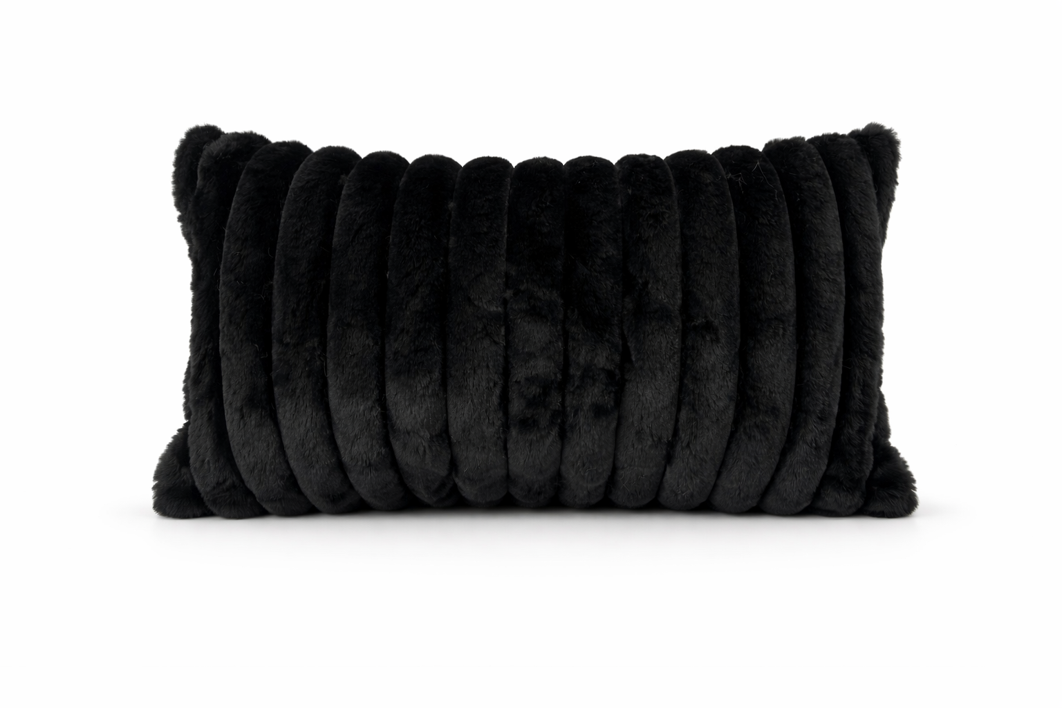 Ribbed Faux Fur Cushion Cover – Soft Plush Decorative Pillow (Multiple Colours and Sizes)
