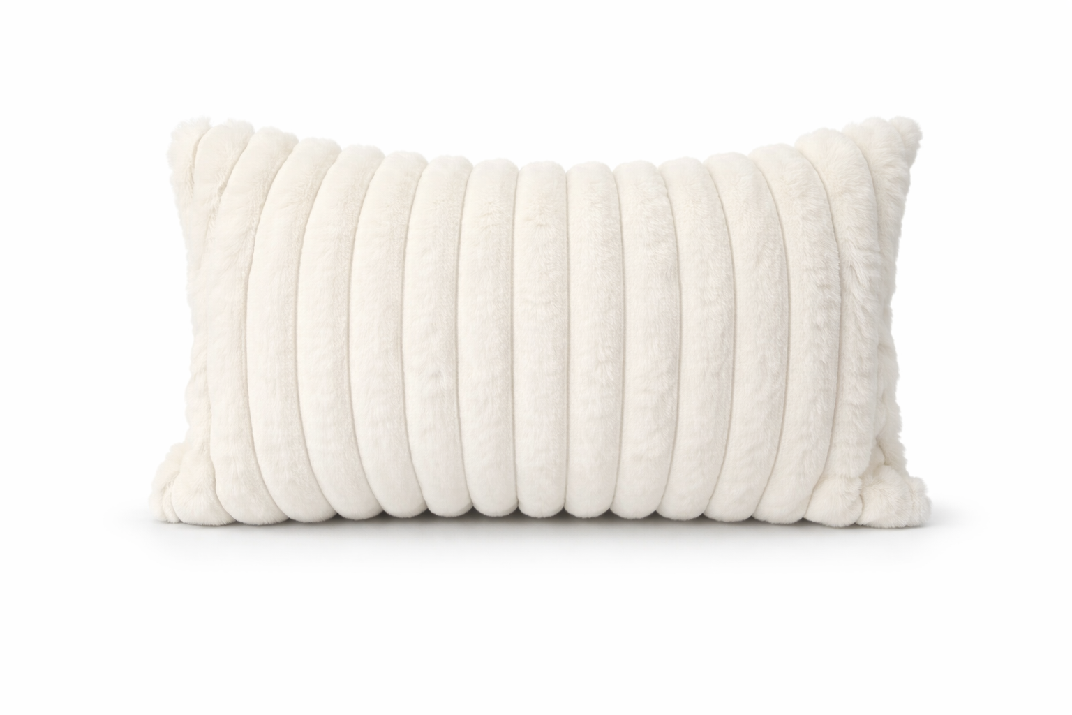 Ribbed Faux Fur Cushion Cover – Soft Plush Decorative Pillow (Multiple Colours and Sizes)