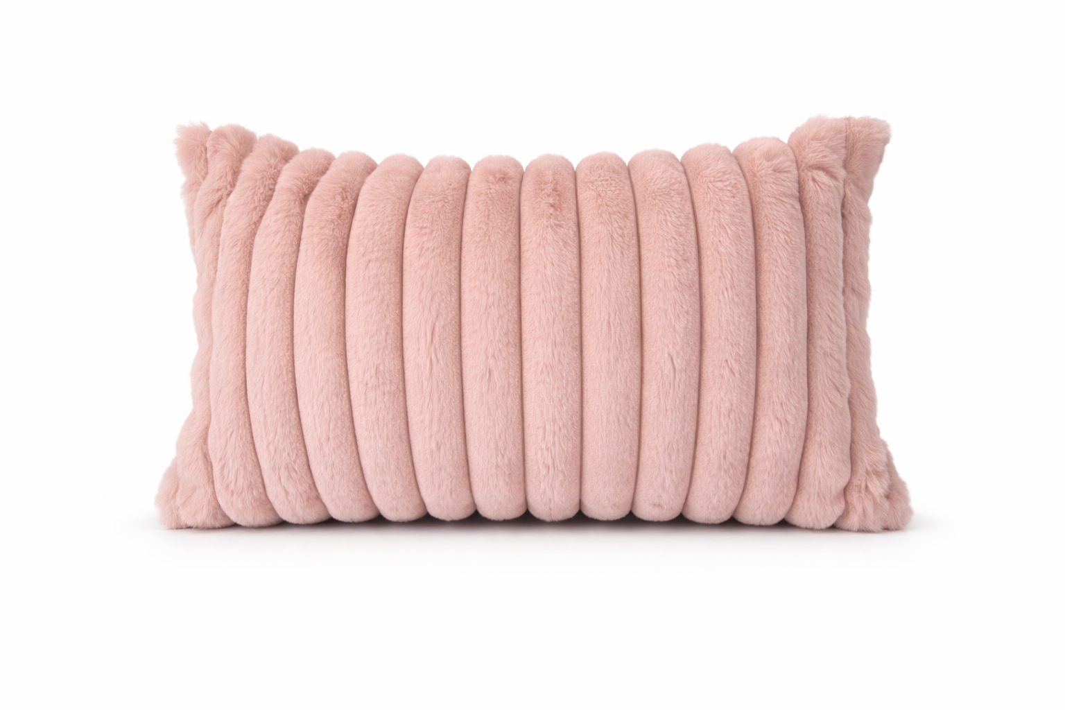 Ribbed Faux Fur Cushion Cover – Soft Plush Decorative Pillow (Multiple Colours and Sizes)
