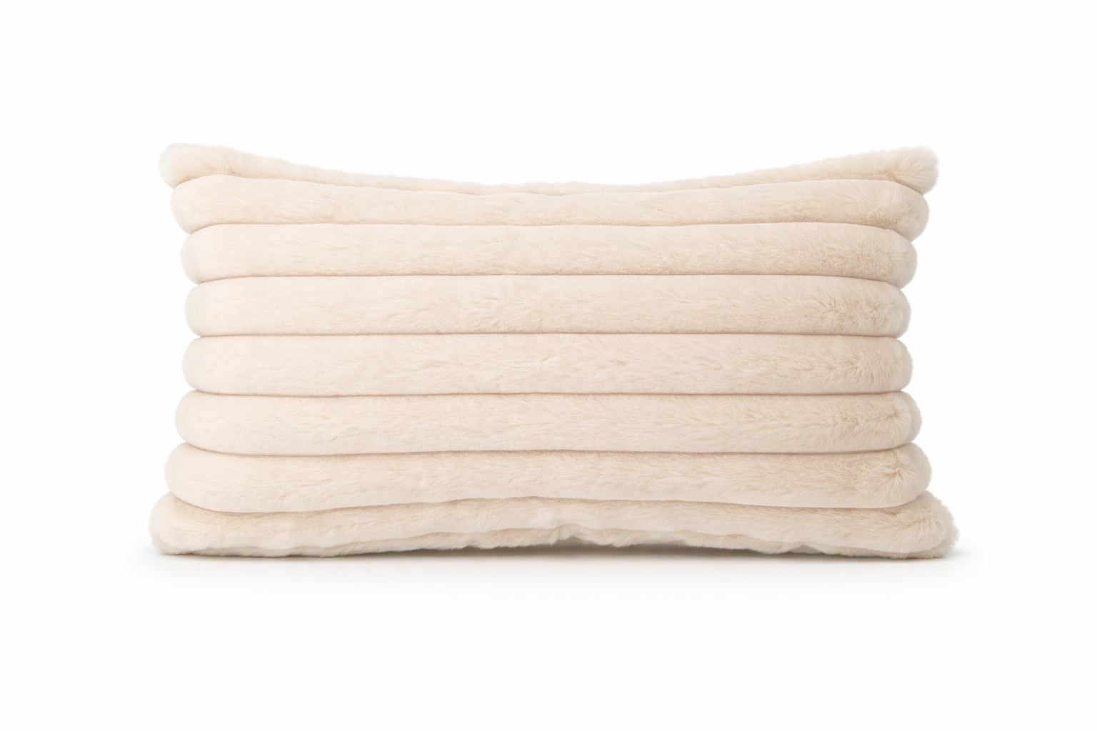 Ribbed Faux Fur Cushion Cover – Soft Plush Decorative Pillow (Multiple Colours and Sizes)