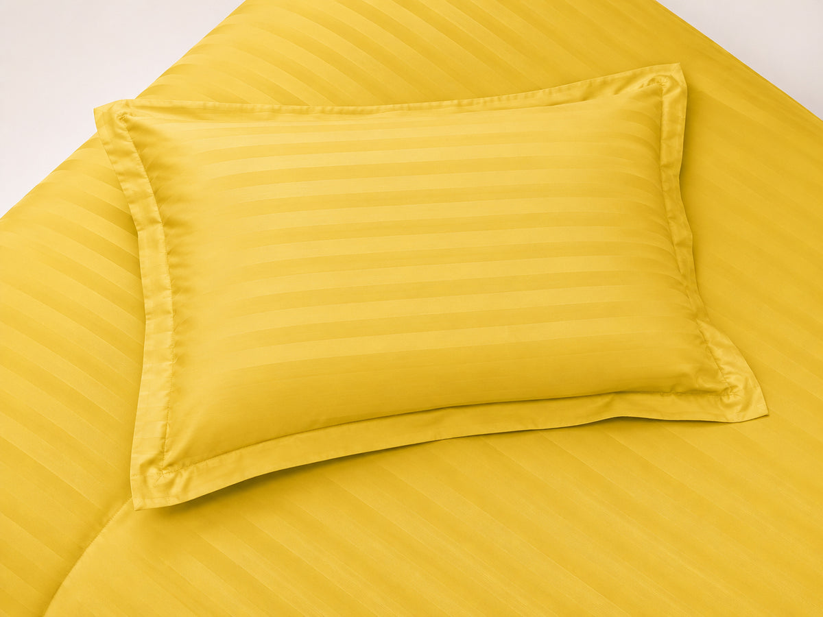 Striped Duvet Cover Bedding Set With Pillowcase (Yellow)