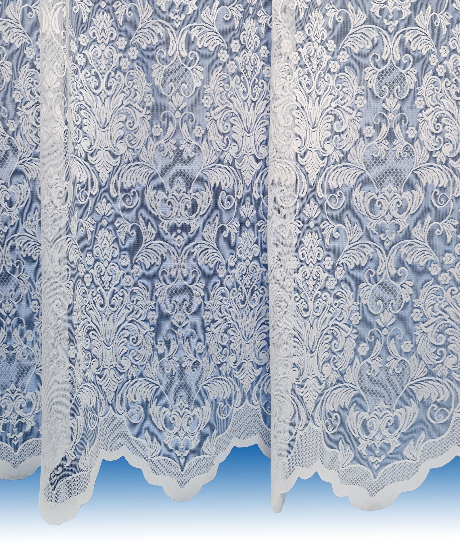 Damask Net Curtains (White)