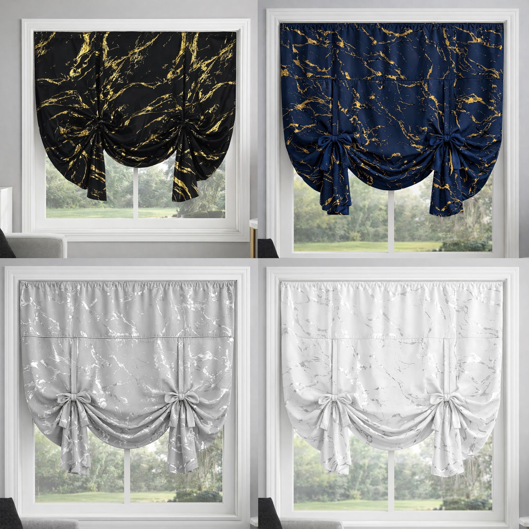 Elyse Thermal Blackout Tie Blinds 52" Wide x 55" Drop