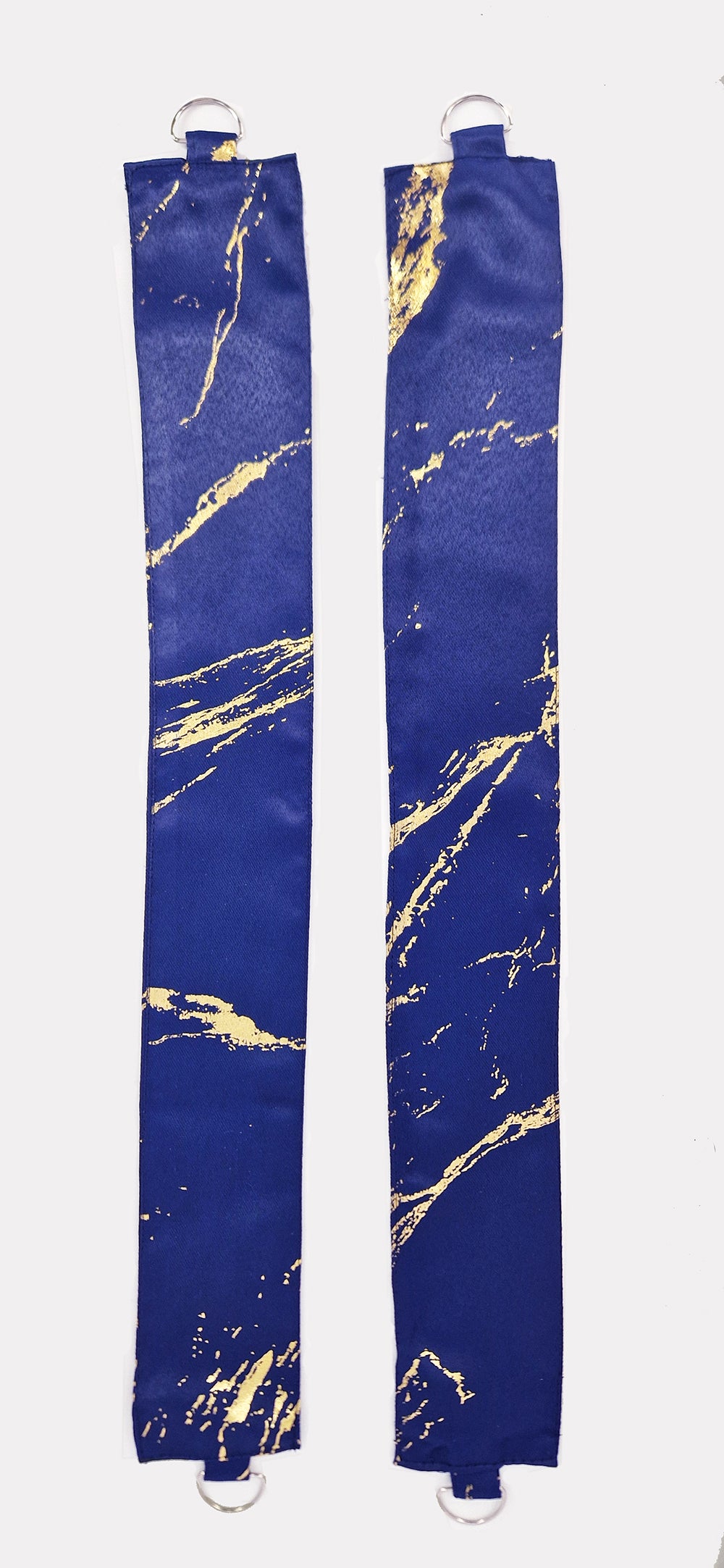 Elyse Navy Thermal Blackout Pencil Pleat Curtains With Gold Foil (Navy/Gold)