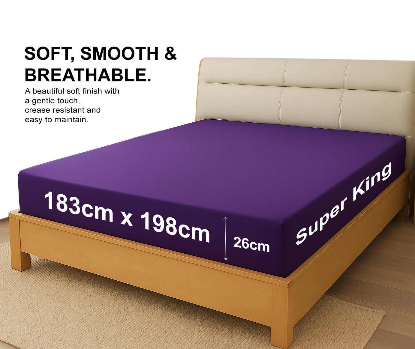 Microfibre Fitted Bed Sheet (Blue)