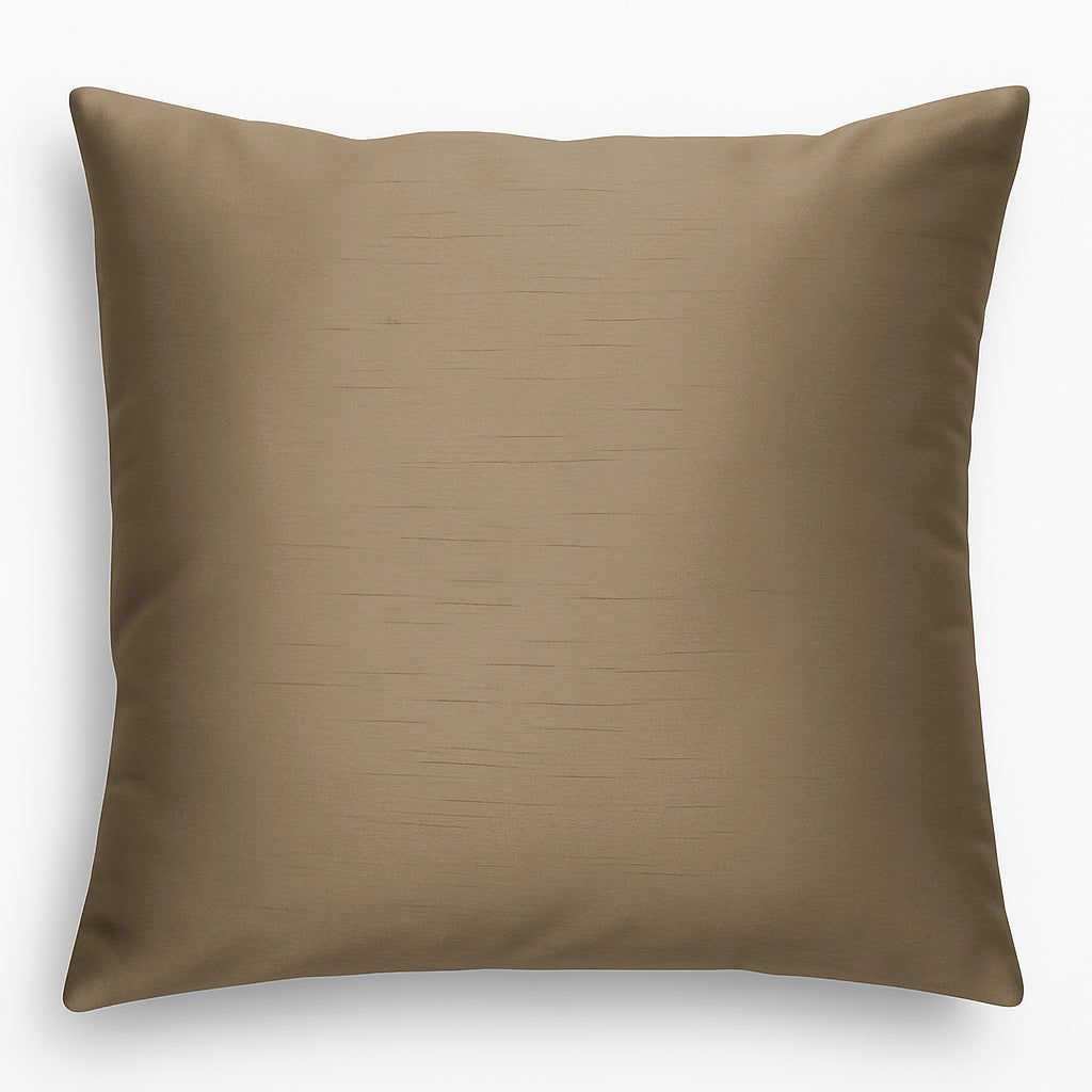 Faux Silk Eyelet Fully Lined Curtains (Latte)