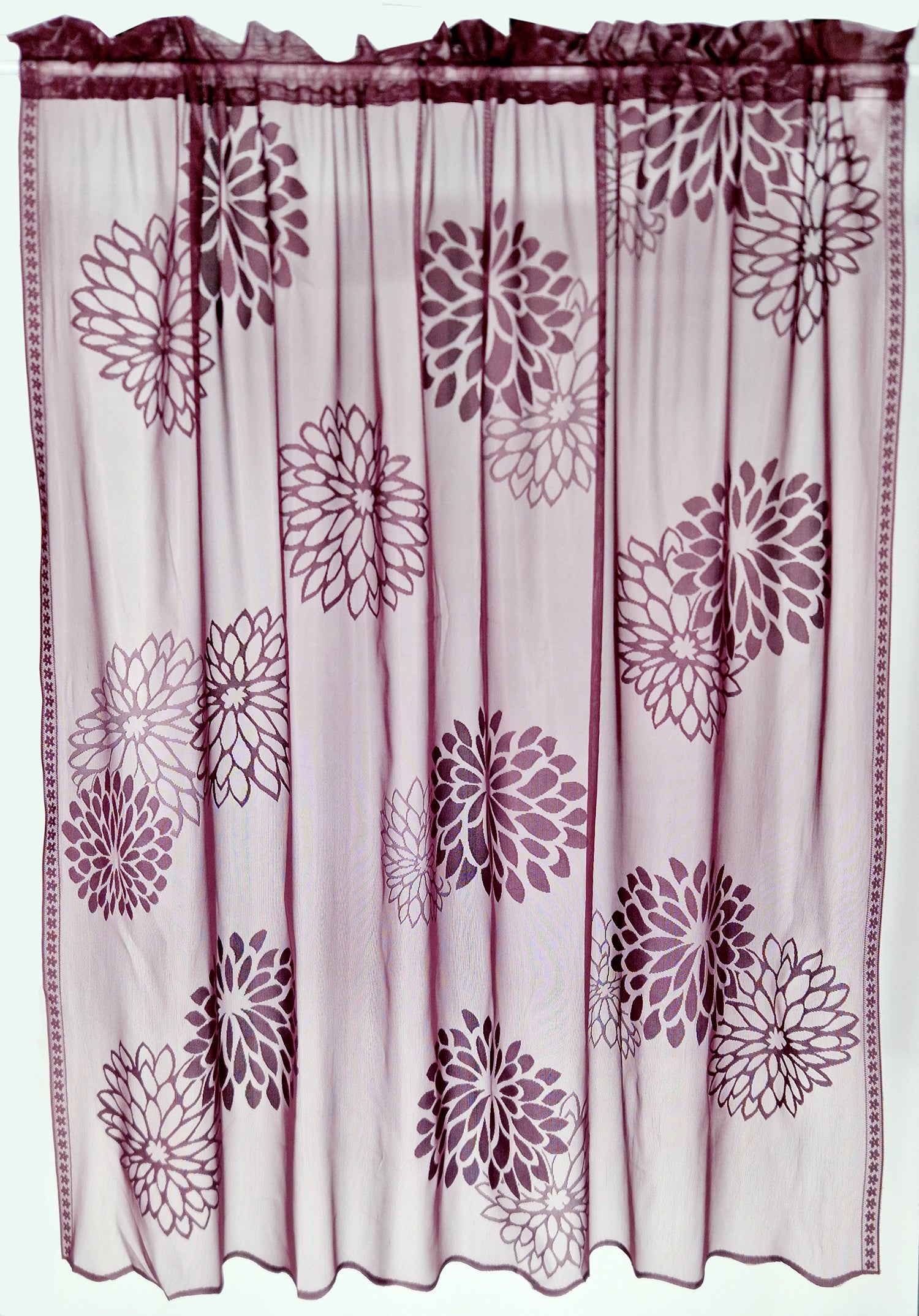 'Lisbon' Pair Of Damson Slot Top Net Panels 56" Wide x 54" Drop *REDUCED*