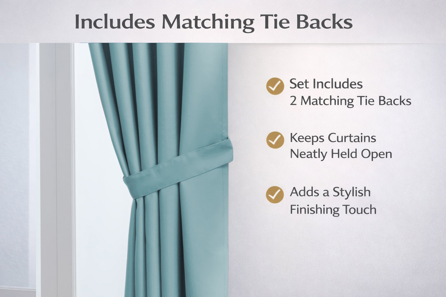 Thermal Blackout Ready Made Eyelet Curtains + Tie Backs (Aqua)