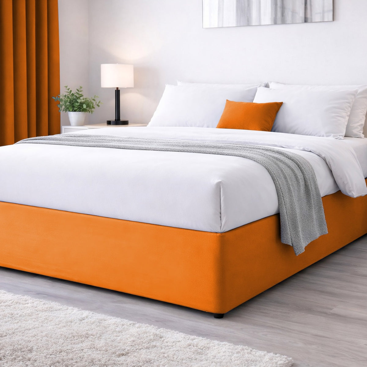 Elasticated Divan Bed Valance (Orange)