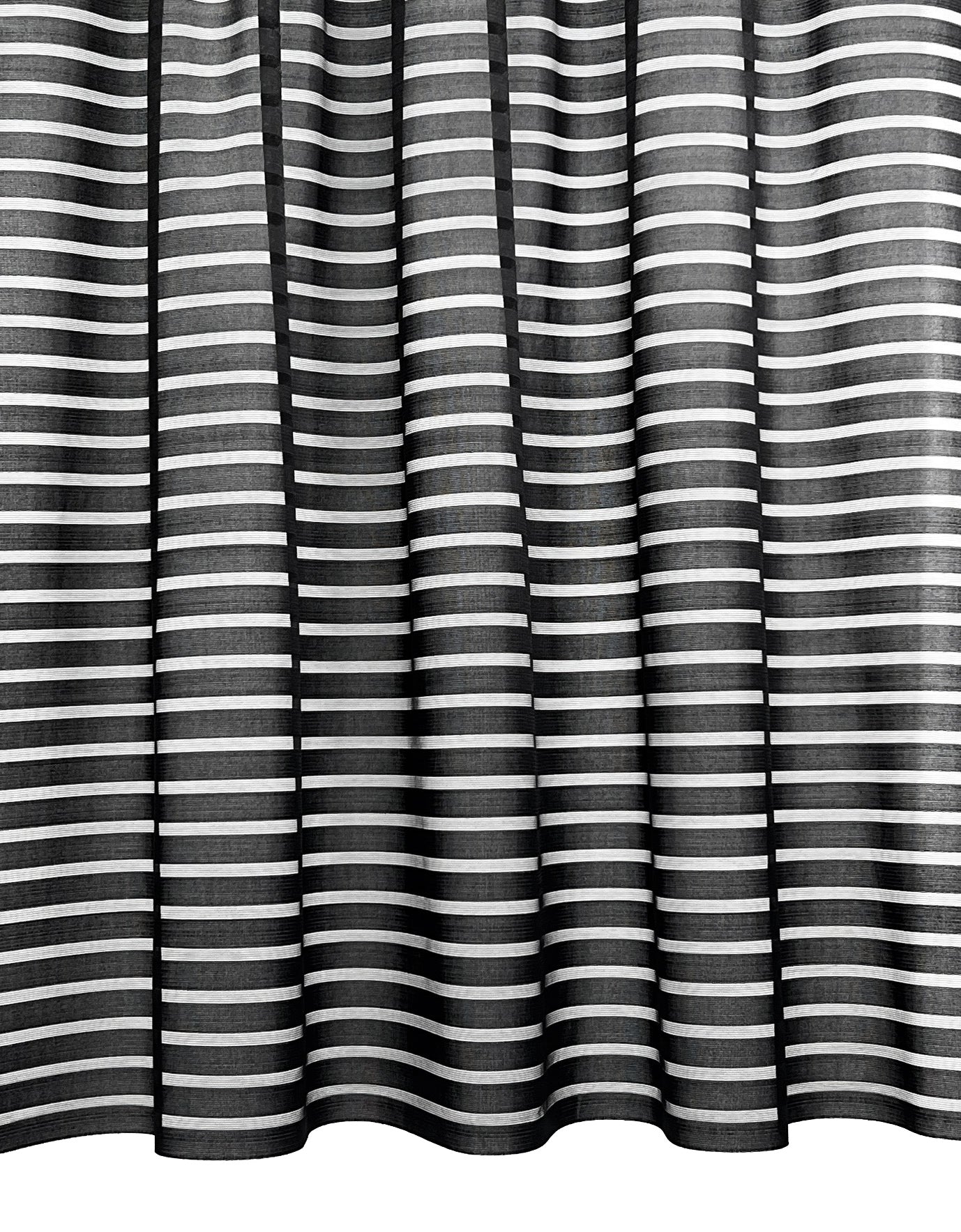 Paris Horizontal Stripe Black Net Curtain