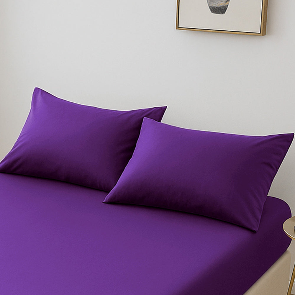 Microfibre Fitted Bed Sheet (Aubergine)