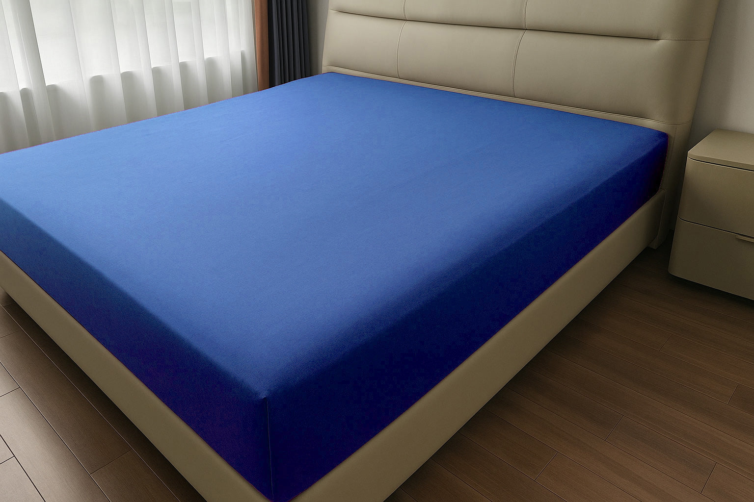 Microfibre Fitted Bed Sheet (Blue)
