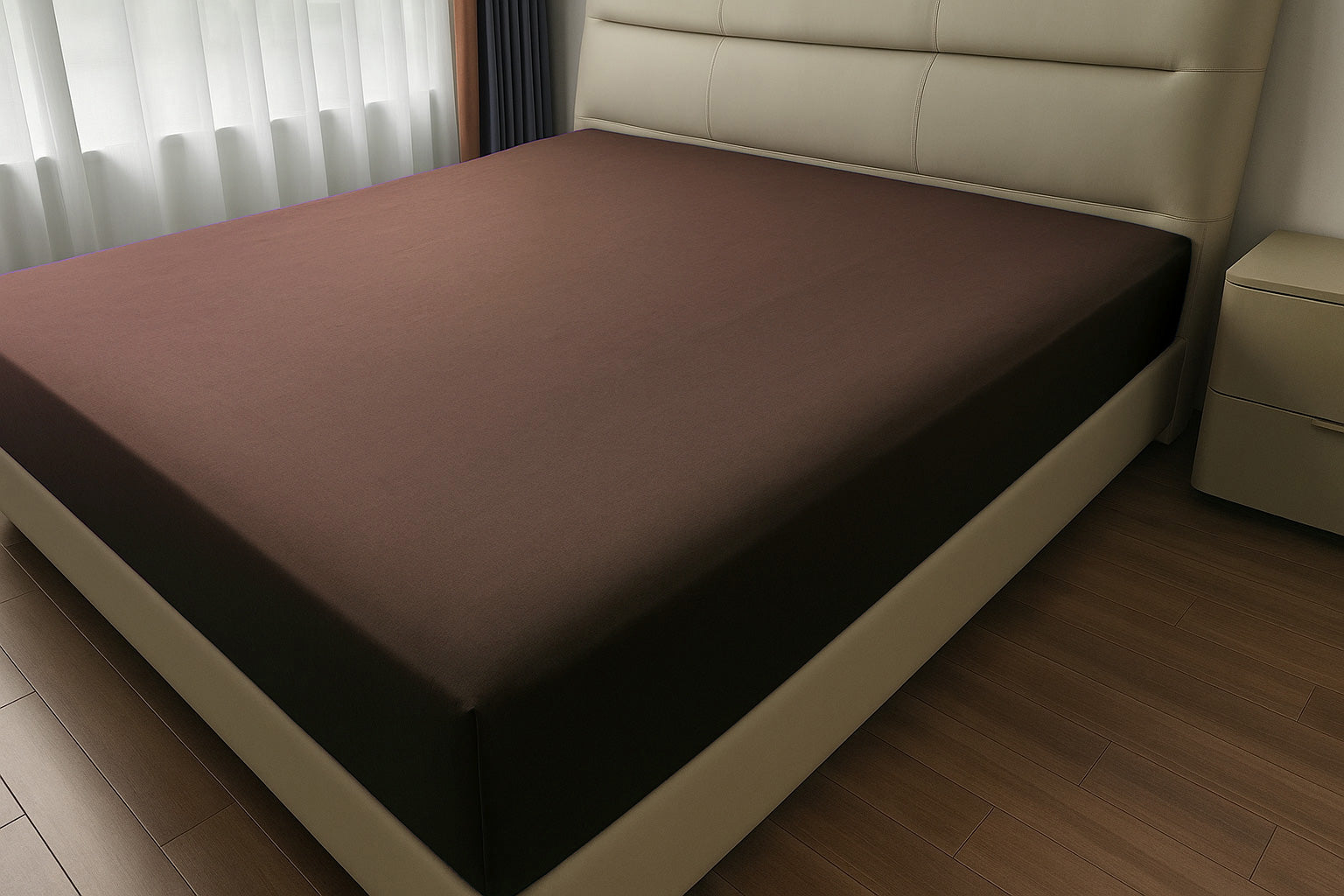 Microfibre Fitted Bed Sheet (Chocolate)