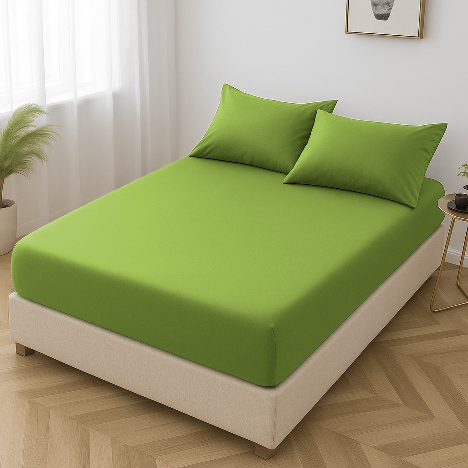 Microfibre Fitted Bed Sheet (Lime)