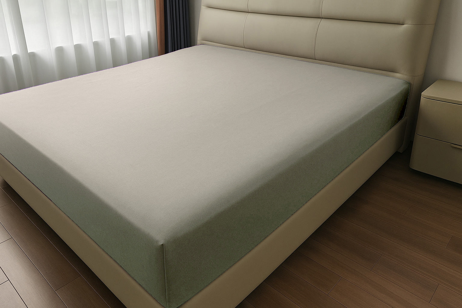 Microfibre Fitted Bed Sheet (Mink Stone)