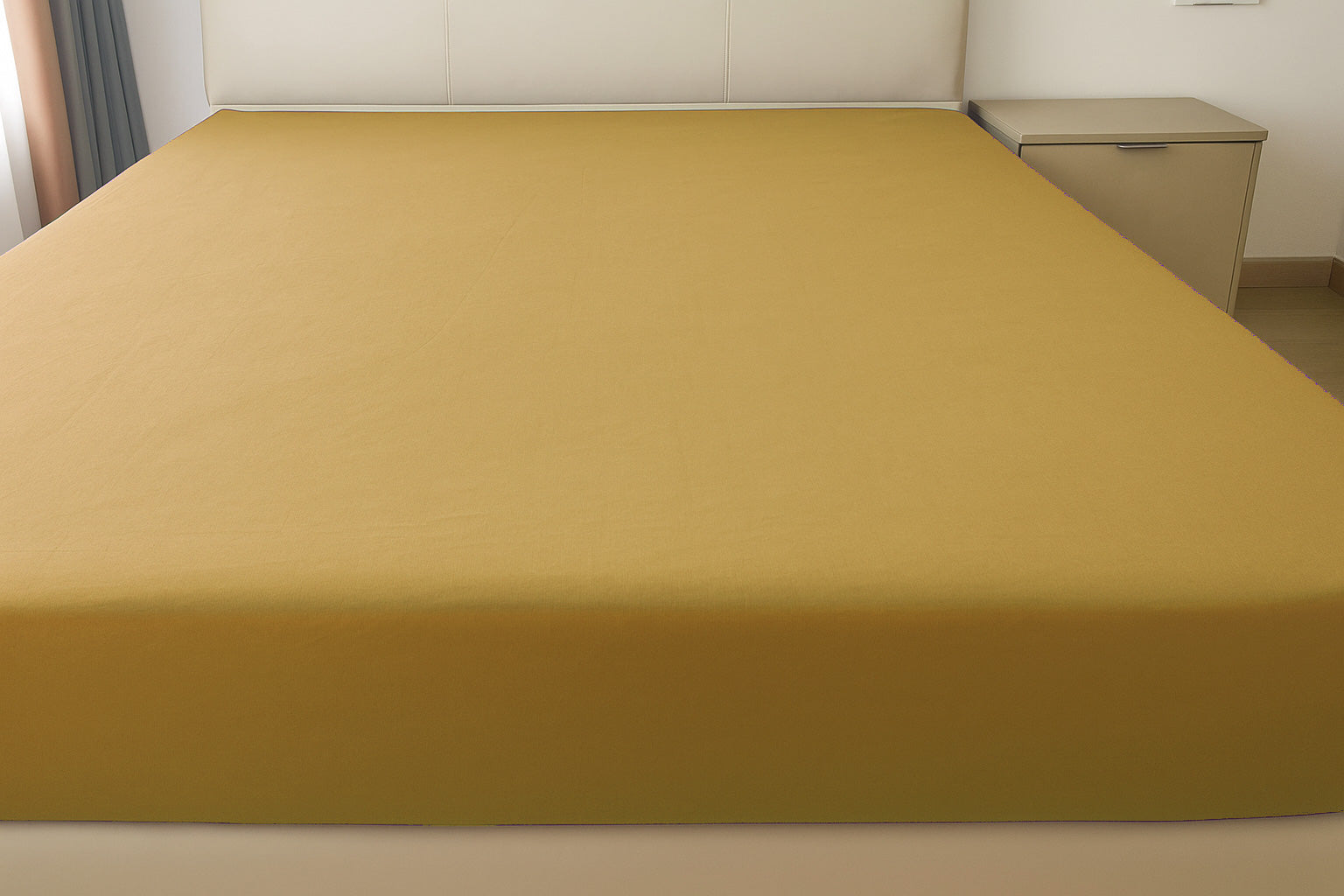 Microfibre Fitted Bed Sheet (Ochre)