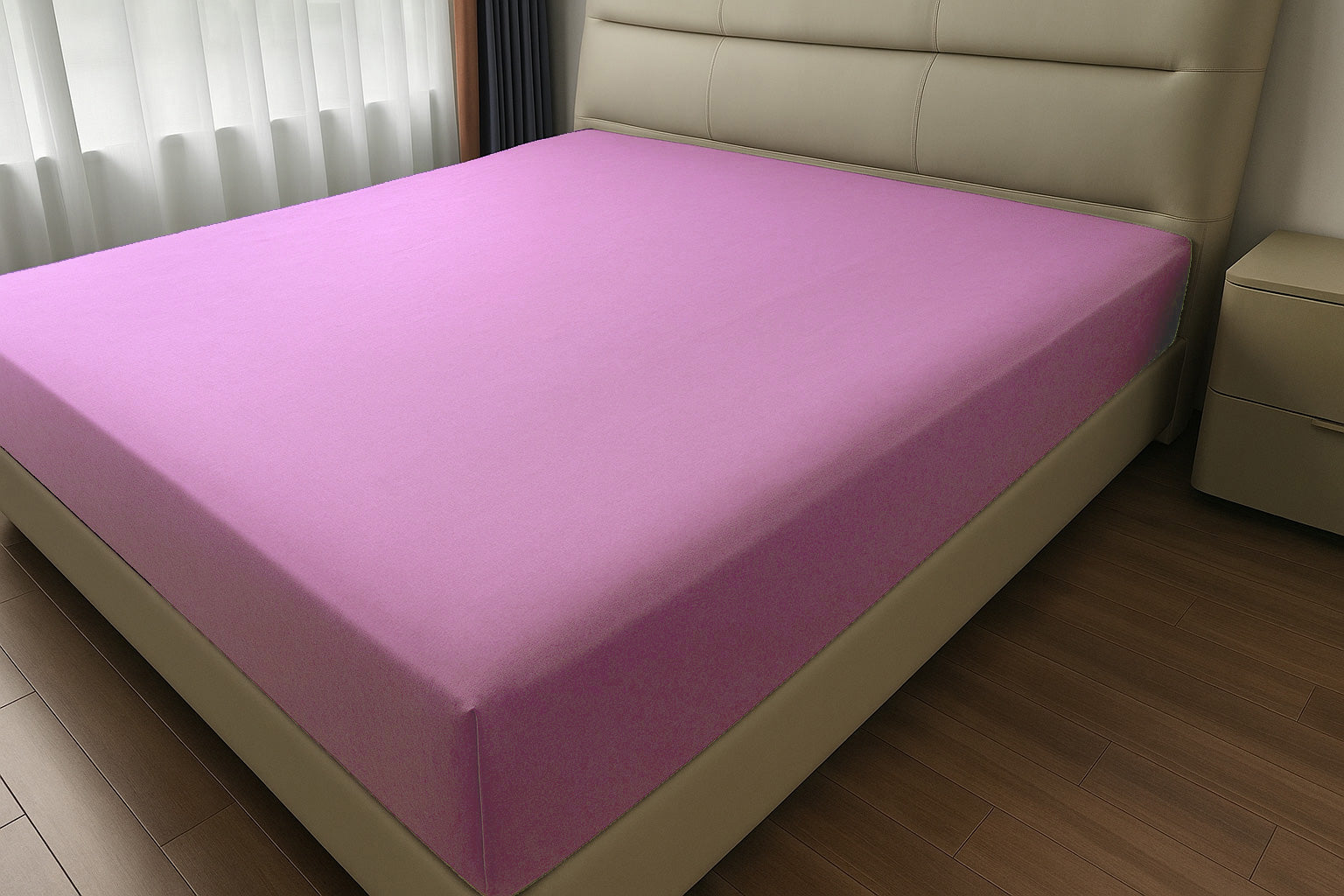 Microfibre Fitted Bed Sheet (Pink)