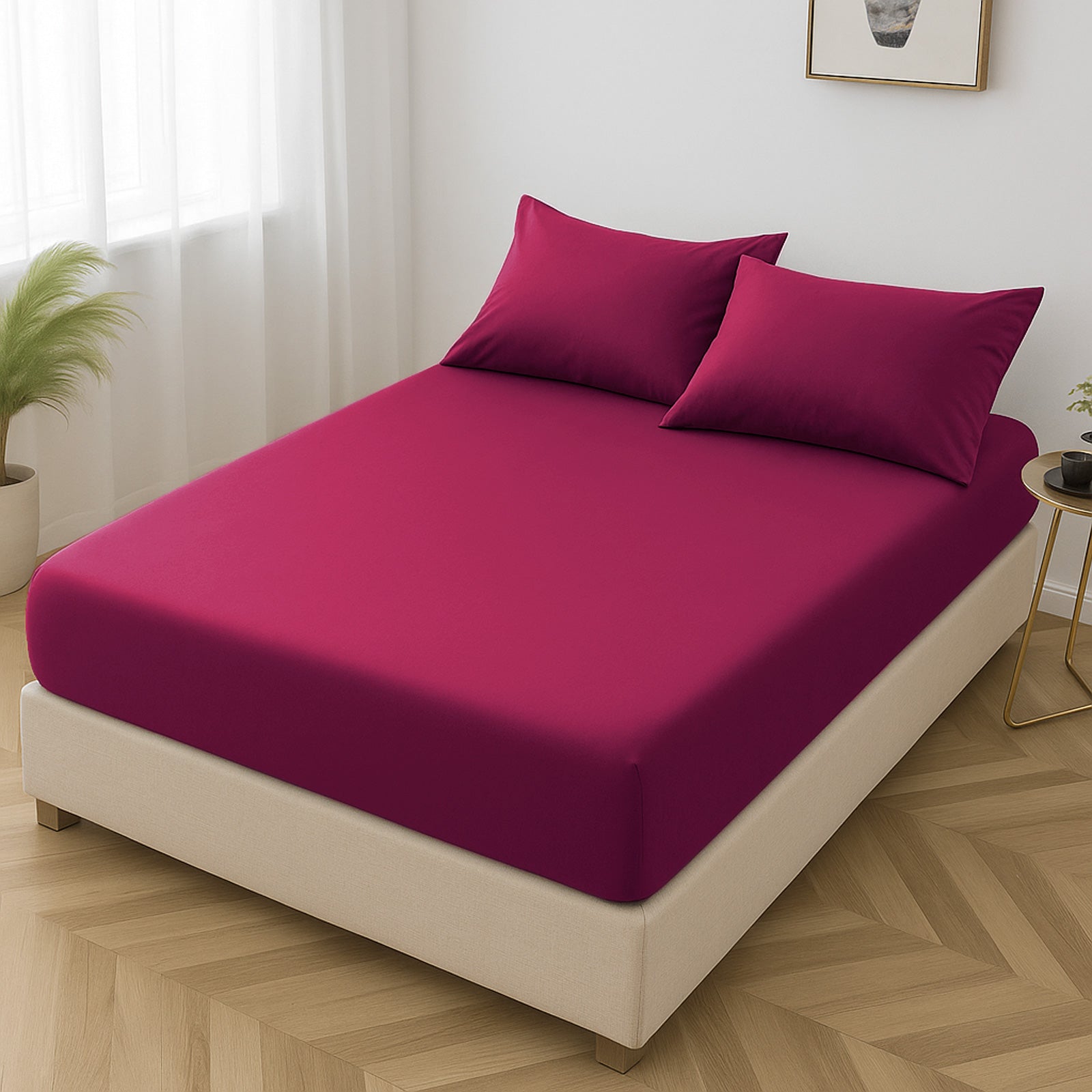 Microfibre Fitted Bed Sheet (Red)