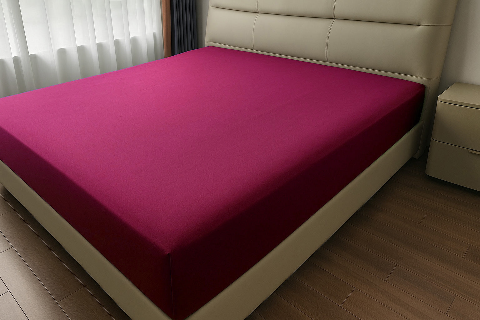 Microfibre Fitted Bed Sheet (Red)
