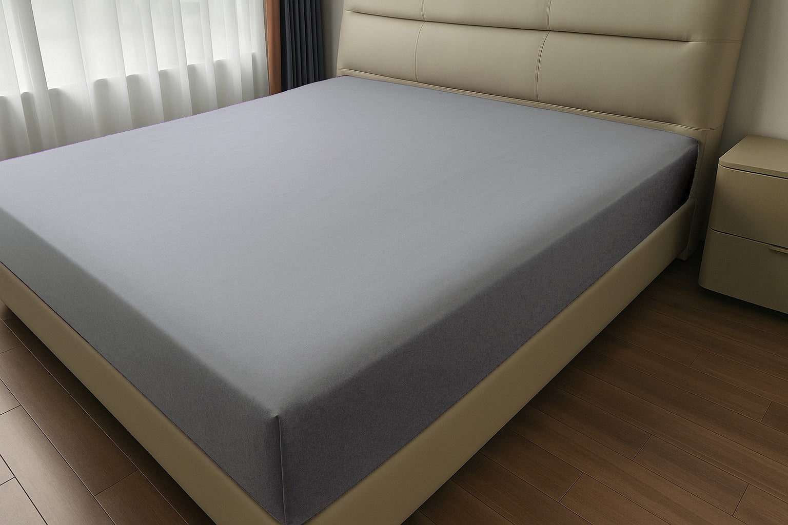 Microfibre Fitted Bed Sheet (Silver)