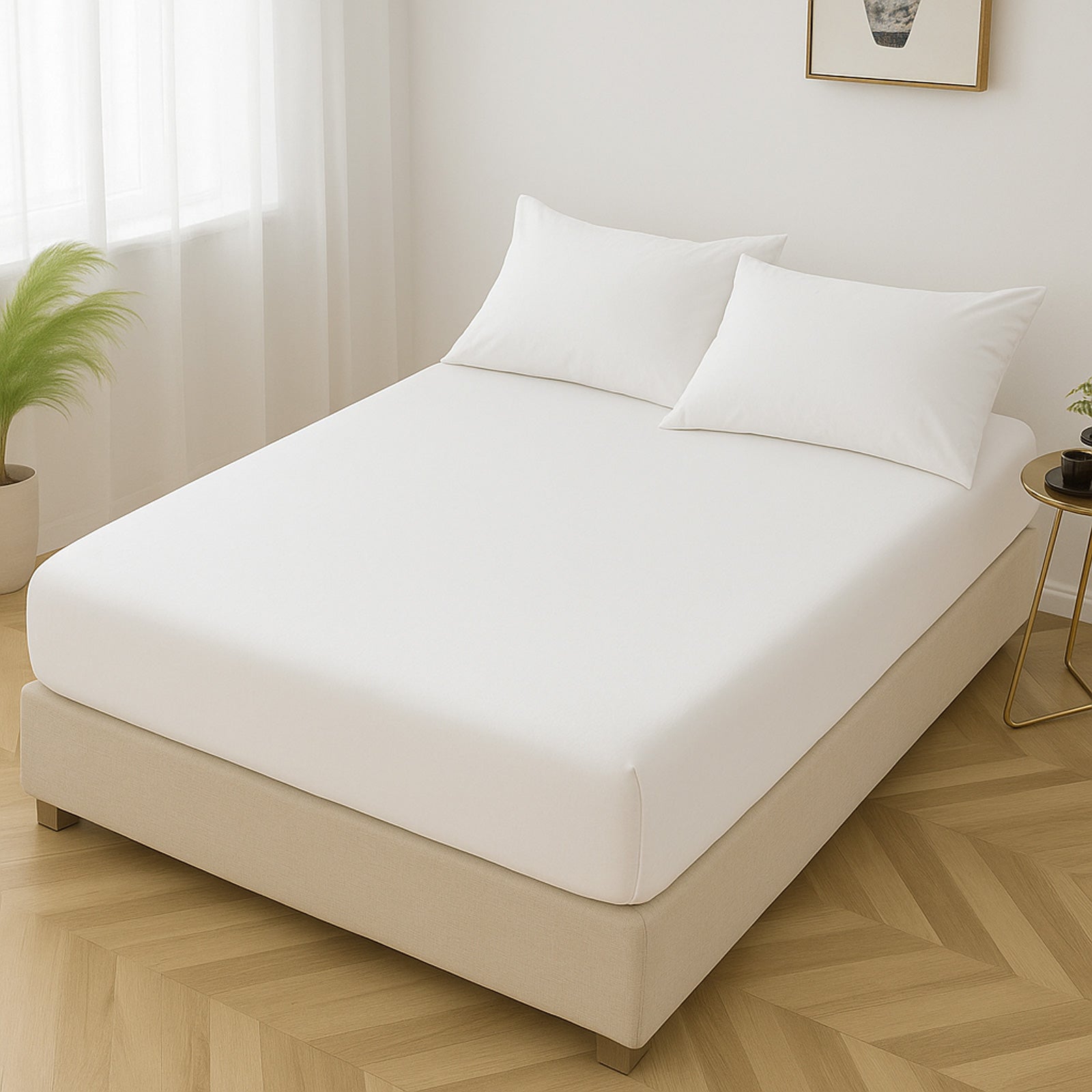 Microfibre Fitted Bed Sheet (White)