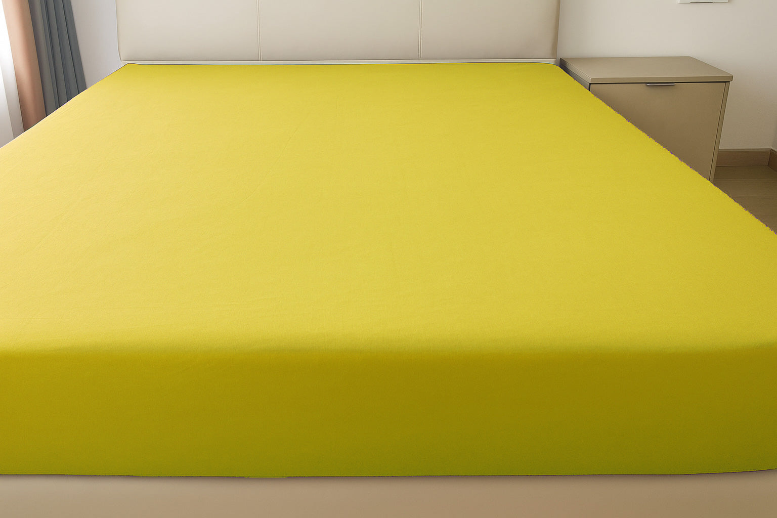 Microfibre Fitted Bed Sheet (Yellow)