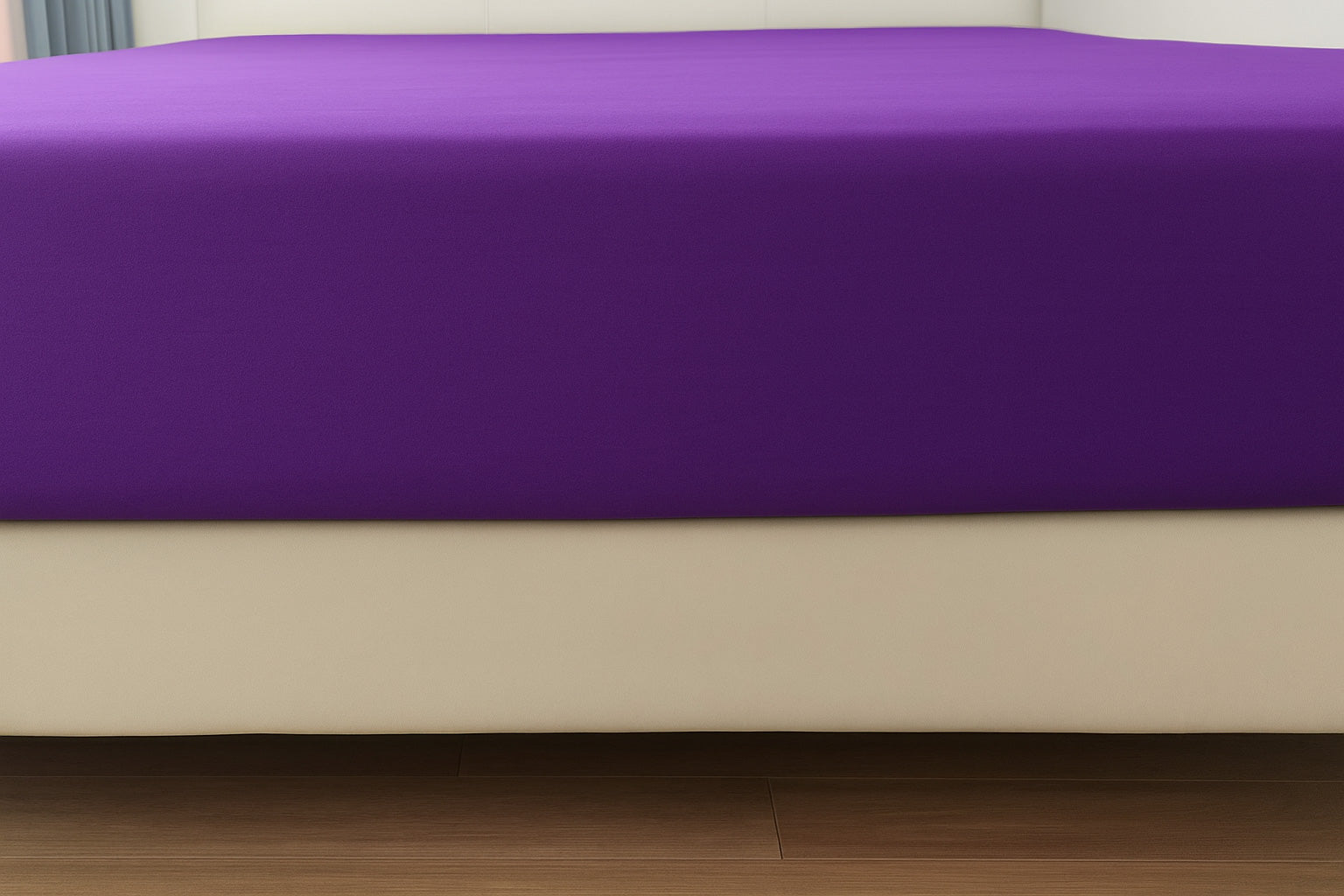 Plain Fitted Bed Sheets - Aubergine