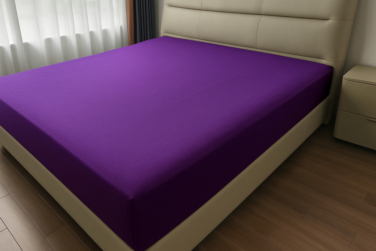 Microfibre Fitted Bed Sheet (Aubergine)