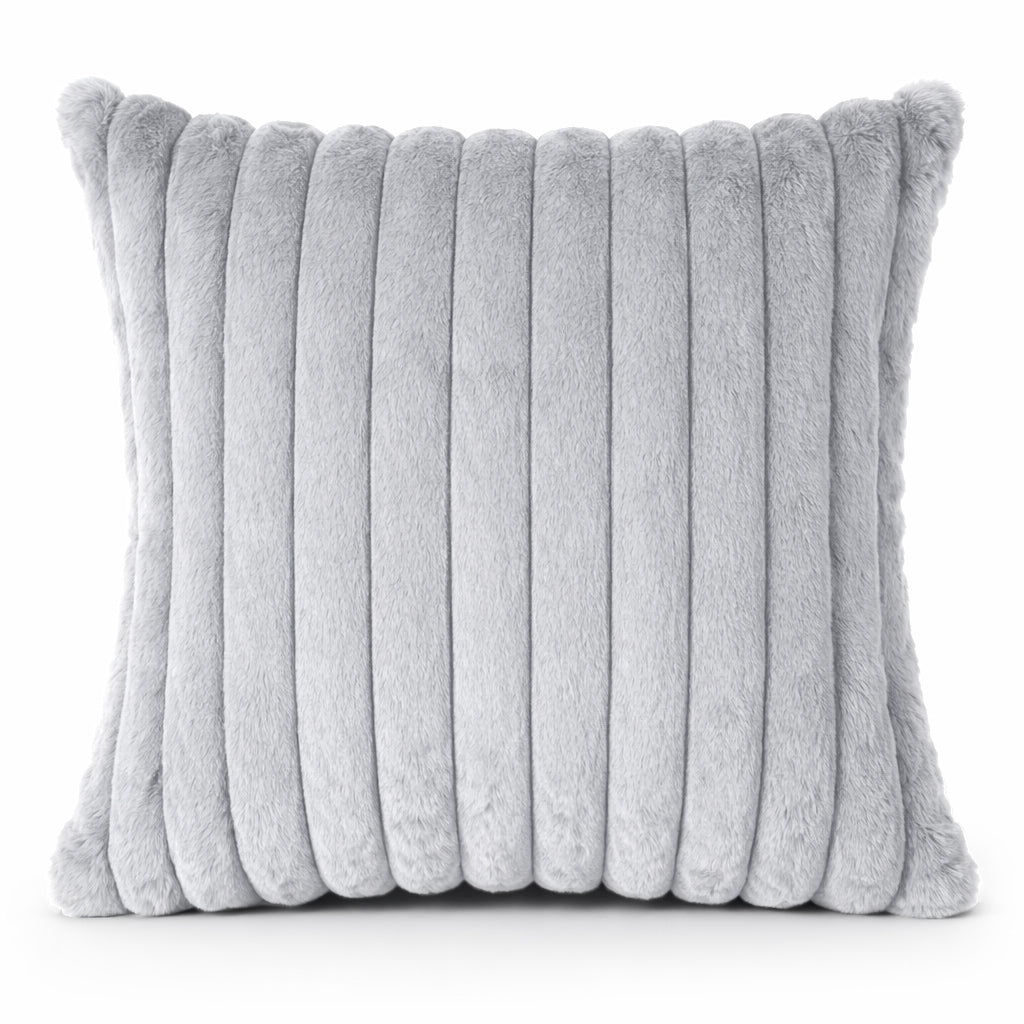 Ribbed Faux Fur Cushion Cover – Soft Plush Decorative Pillow (Multiple Colours and Sizes)