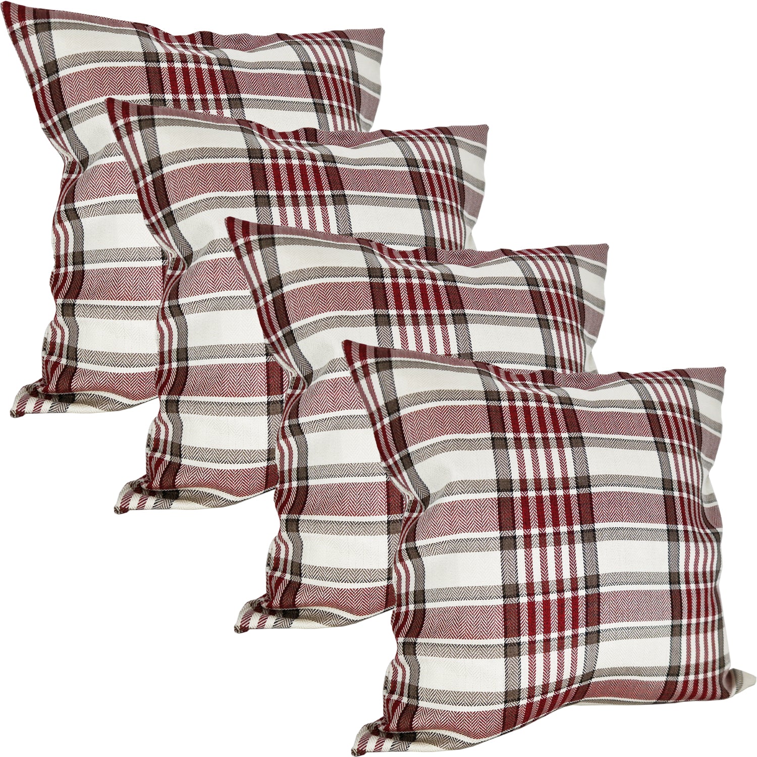 Tartan Check Cushion Covers (Pack Of 4) 22" x 22"