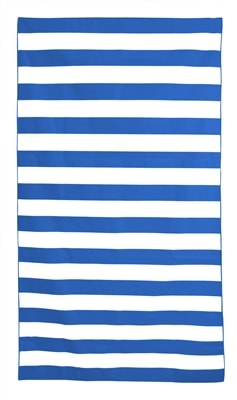 Striped Microfibre Beach Towel (Blue)