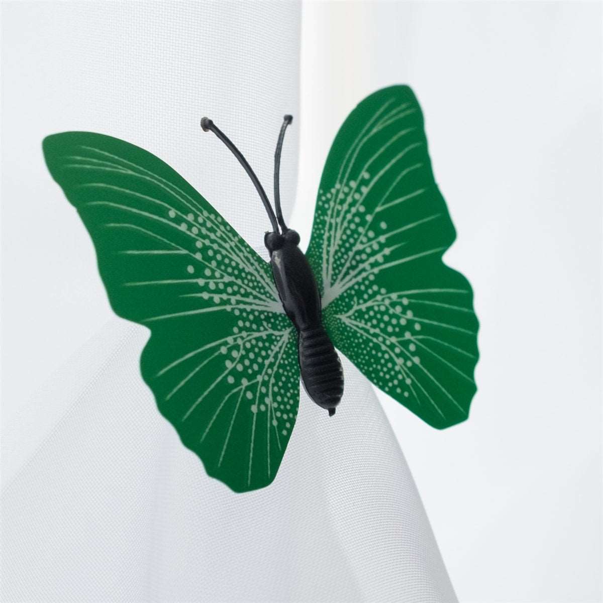 Butterfly Voile Curtain Blind With Matching Piping (Green)