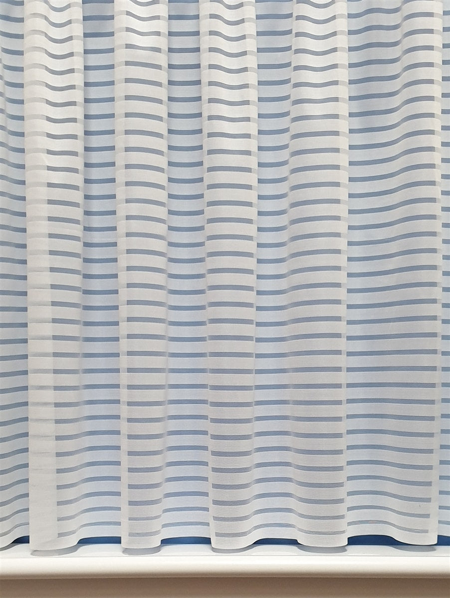 Paris Horizontal Stripe White Net Curtain