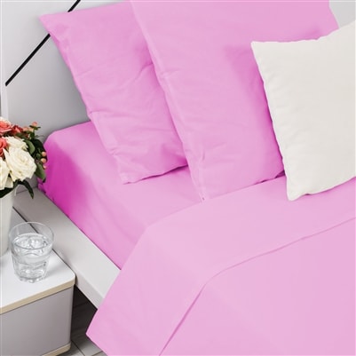 Plain Fitted Bed Sheets - Pink