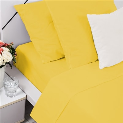 Plain Fitted Bed Sheets - Yellow