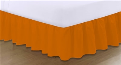 Plain Frilled Valance Sheets - Orange