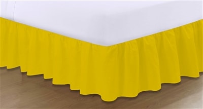 Plain Frilled Valance Sheets - Yellow