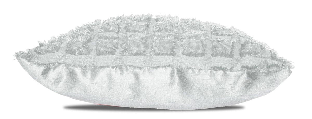 Elsa White Faux Silk Eyelet Curtain Panel With Luxurious Fur Top