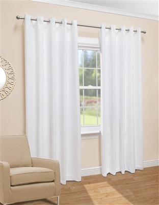 'Evie' Lined Voile Eyelet Curtains (White)