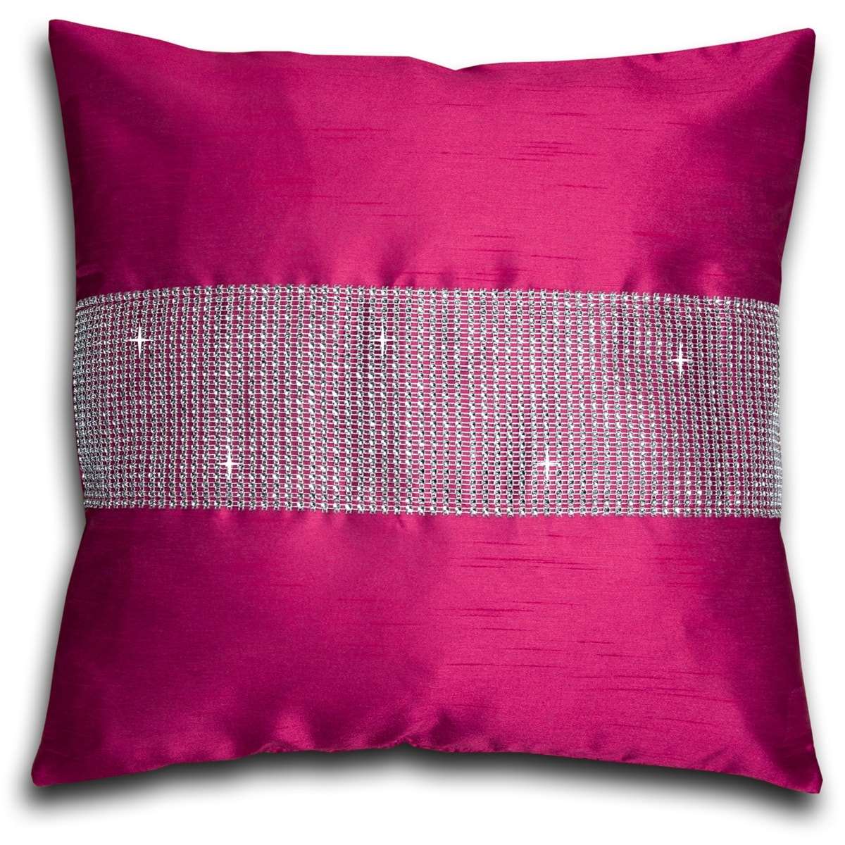 Faux Silk Eyelet Fully Lined Curtains (Fuchsia)