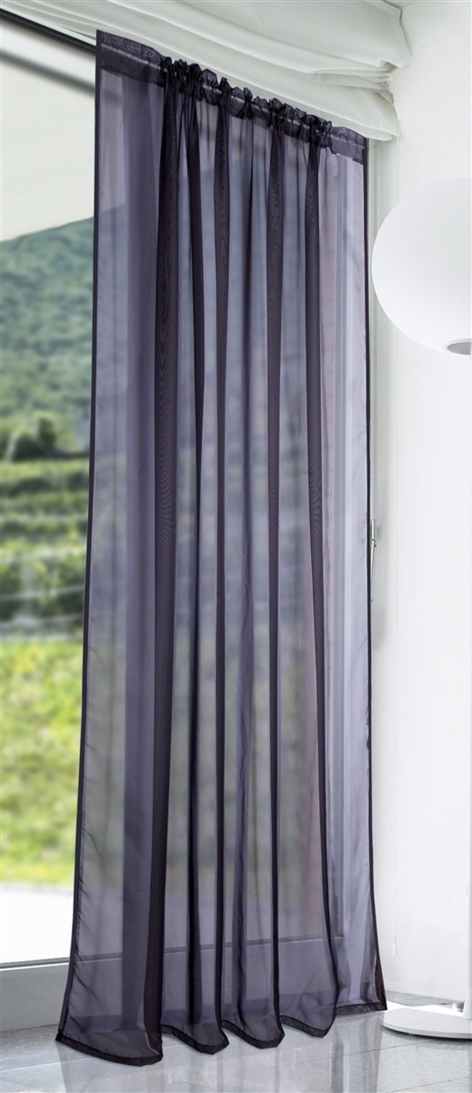 'Lucy' Black Slot Top Voile Panel