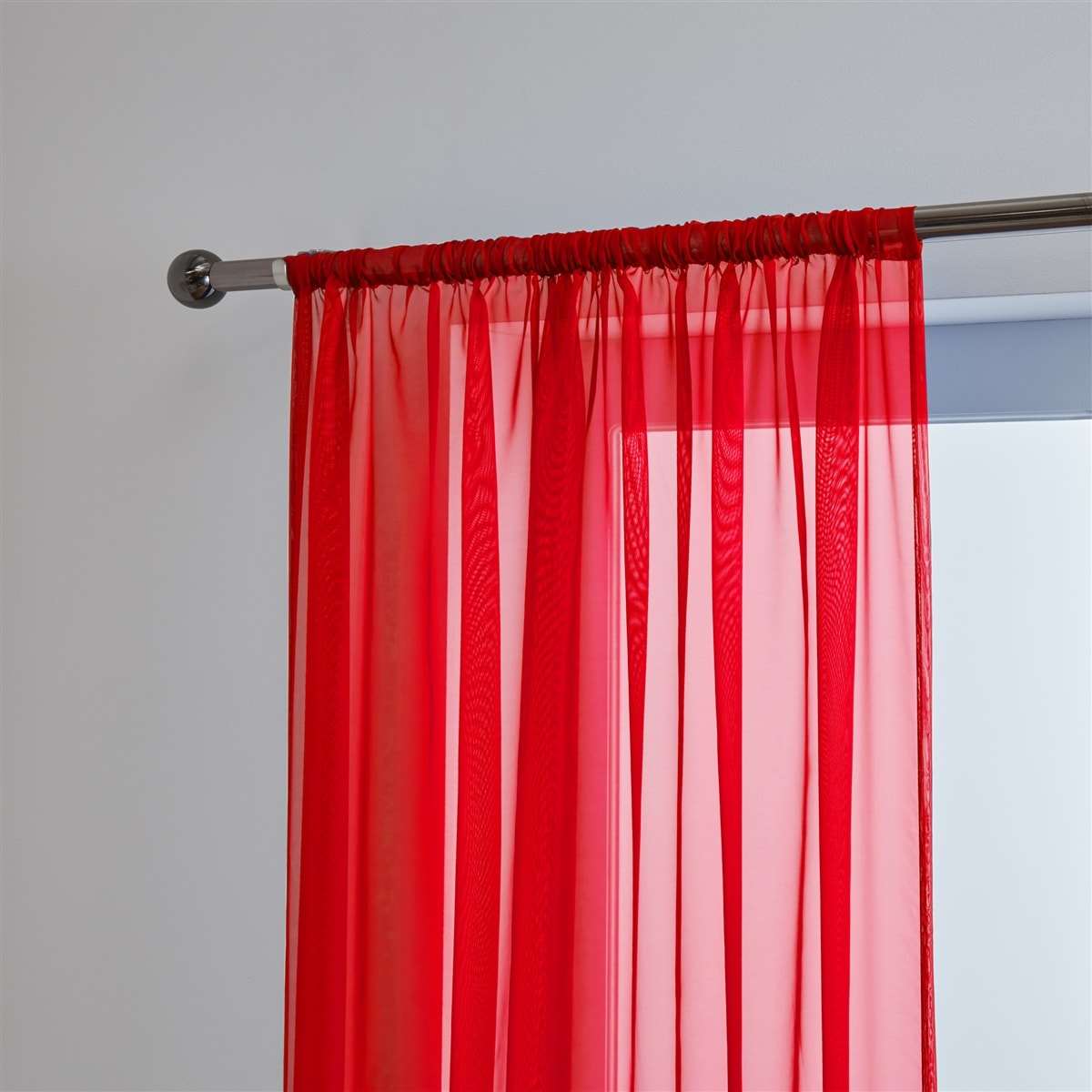 'Lucy' Red Slot Top Voile Panel