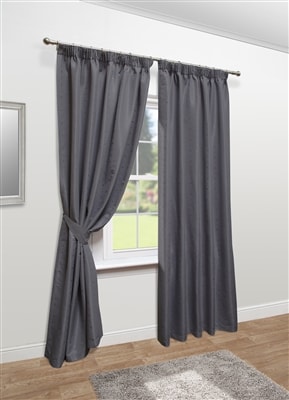 Mayfair Tape Top Lined Curtains (Grey)
