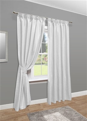 Mayfair Tape Top Lined Curtains (White)