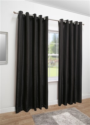 Mayfair Eyelet Lined Curtains (Black)