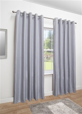 Mayfair Eyelet Lined Curtains (Silver)