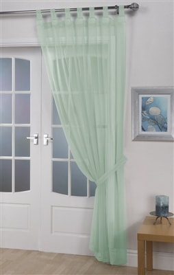 'Opaque' Pastel Green Tab Top Voile Panel
