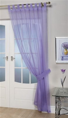 'Opaque' Lilac Tab Top Voile Panel