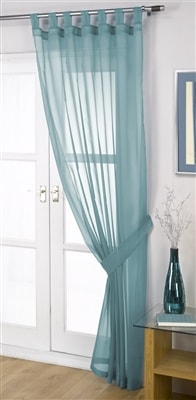 'Opaque' Teal Tab Top Voile Panel