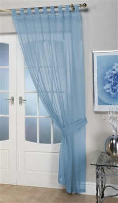 'Opaque' Blue Tab Top Voile Panel